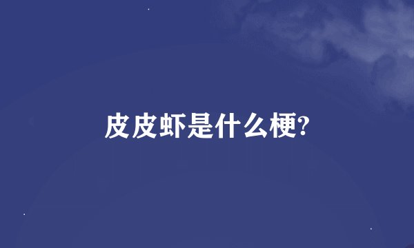 皮皮虾是什么梗?