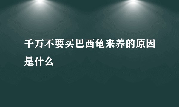千万不要买巴西龟来养的原因是什么