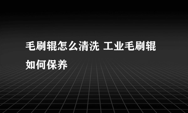 毛刷辊怎么清洗 工业毛刷辊如何保养