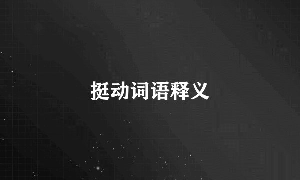挺动词语释义