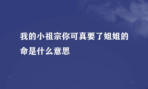 我的小祖宗你可真要了姐姐的命是什么意思