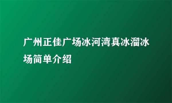 广州正佳广场冰河湾真冰溜冰场简单介绍