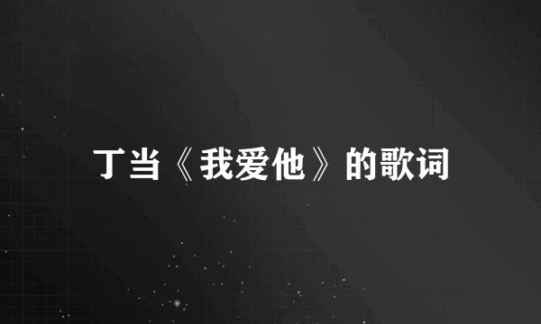 丁当《我爱他》的歌词