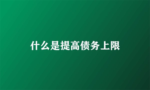 什么是提高债务上限