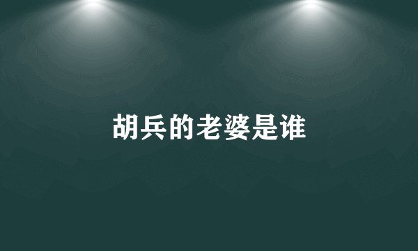 胡兵的老婆是谁