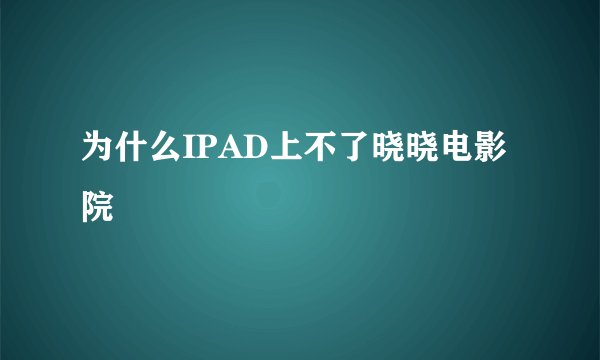 为什么IPAD上不了晓晓电影院
