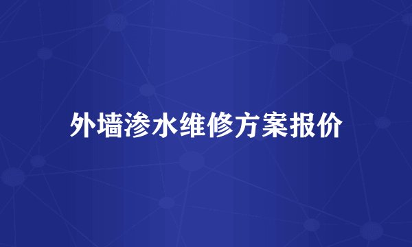 外墙渗水维修方案报价