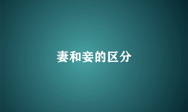 妻和妾的区分