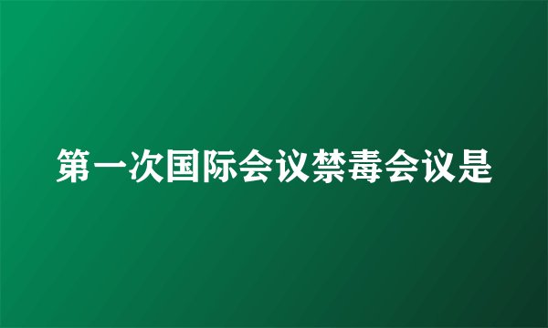 第一次国际会议禁毒会议是