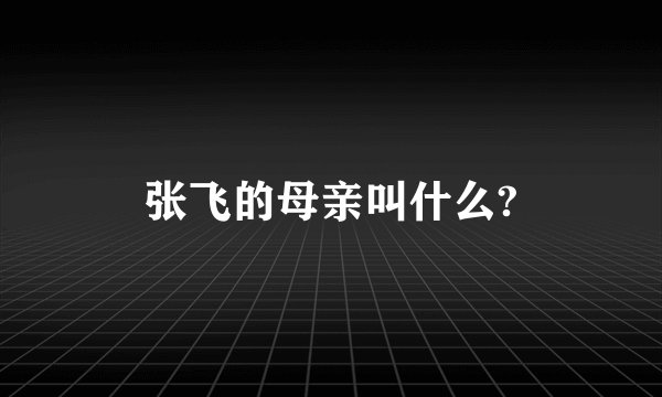 张飞的母亲叫什么?