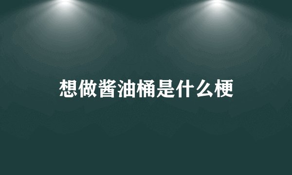 想做酱油桶是什么梗