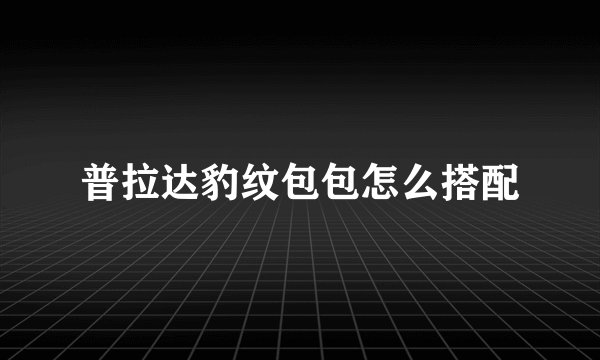 普拉达豹纹包包怎么搭配