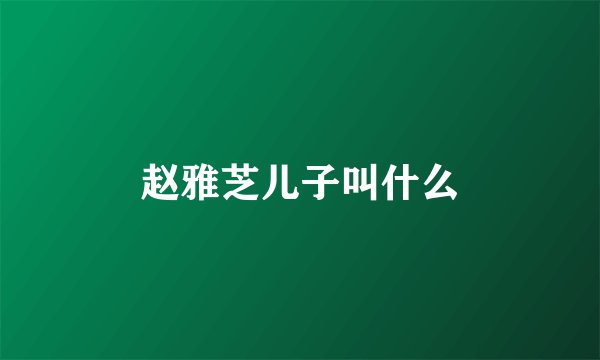 赵雅芝儿子叫什么