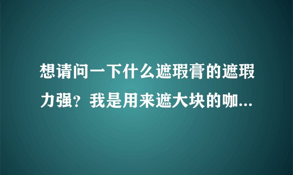 想请问一下什么遮瑕膏的遮瑕力强？我是用来遮大块的咖啡斑，知道的能告诉一下吗?谢谢