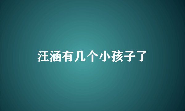汪涵有几个小孩子了