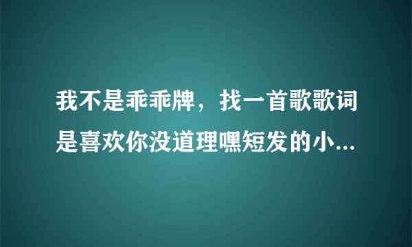 我不是乖乖牌，找一首歌歌词是喜欢你没道理嘿短发的小可爱你在我手心就是一