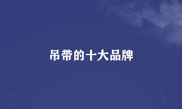 吊带的十大品牌