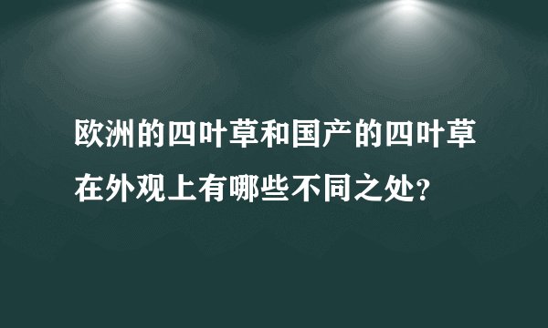欧洲的四叶草和国产的四叶草在外观上有哪些不同之处？