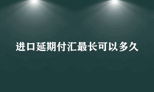 进口延期付汇最长可以多久