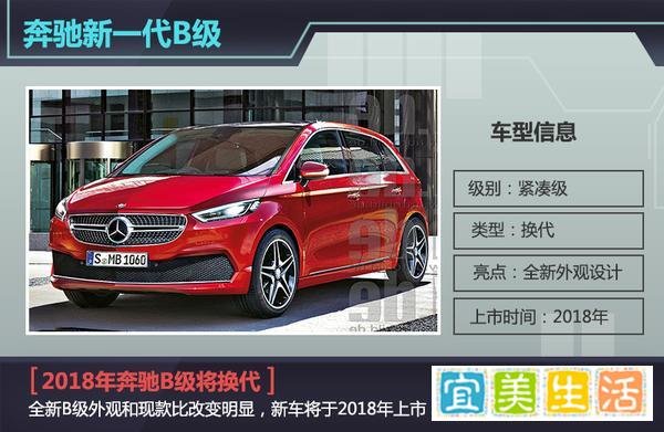 奔驰推全新一代B级 外观大改/将在华国产