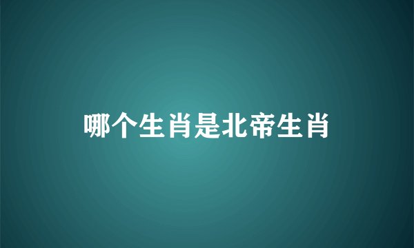 哪个生肖是北帝生肖