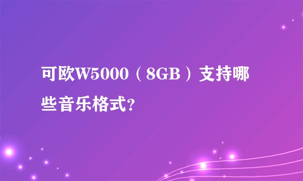 可欧W5000（8GB）支持哪些音乐格式？