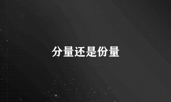 分量还是份量
