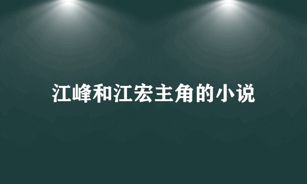 江峰和江宏主角的小说