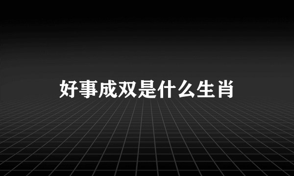 好事成双是什么生肖