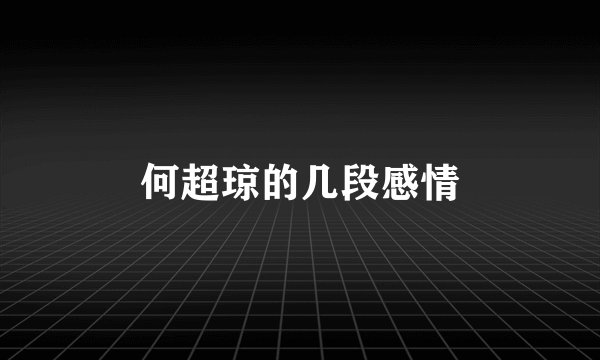 何超琼的几段感情