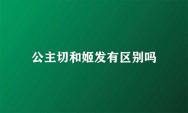公主切和姬发有区别吗