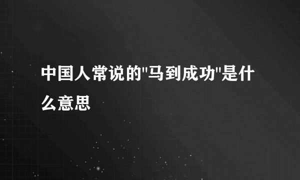 中国人常说的
