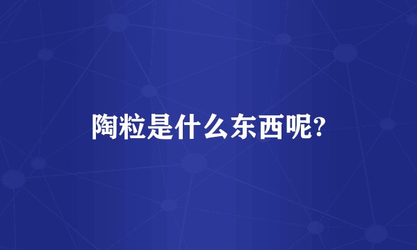 陶粒是什么东西呢?