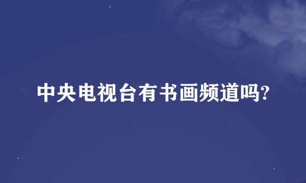 中央电视台有书画频道吗?