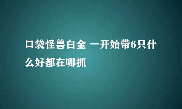 口袋怪兽白金 一开始带6只什么好都在哪抓