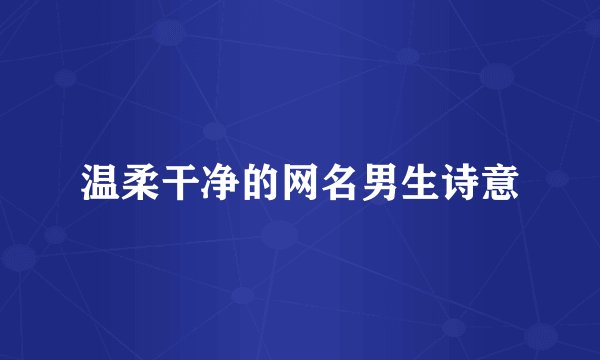 温柔干净的网名男生诗意