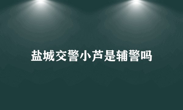盐城交警小芦是辅警吗