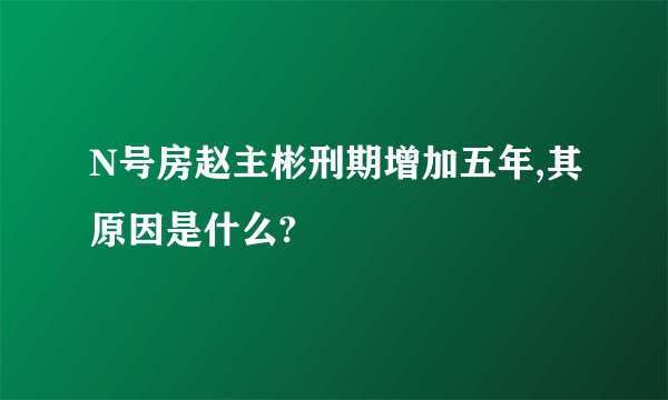 N号房赵主彬刑期增加五年,其原因是什么?