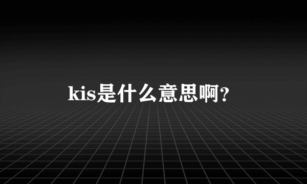kis是什么意思啊？