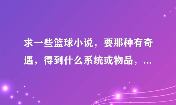 求一些篮球小说，要那种有奇遇，得到什么系统或物品，从此无敌球场的，谢谢！