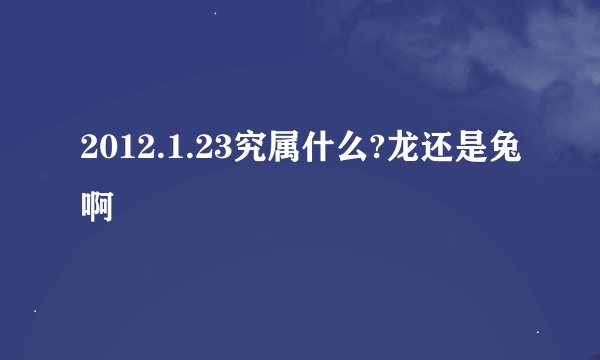 2012.1.23究属什么?龙还是兔啊