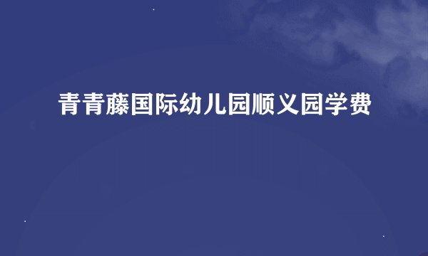 青青藤国际幼儿园顺义园学费