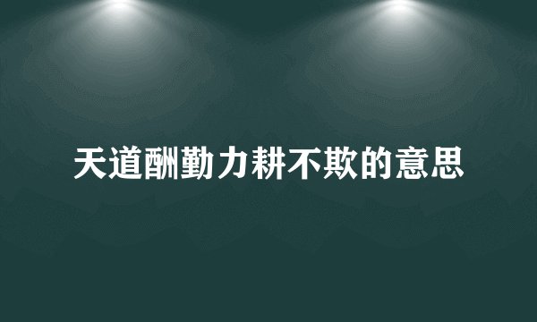 天道酬勤力耕不欺的意思