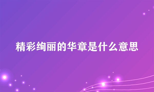 精彩绚丽的华章是什么意思