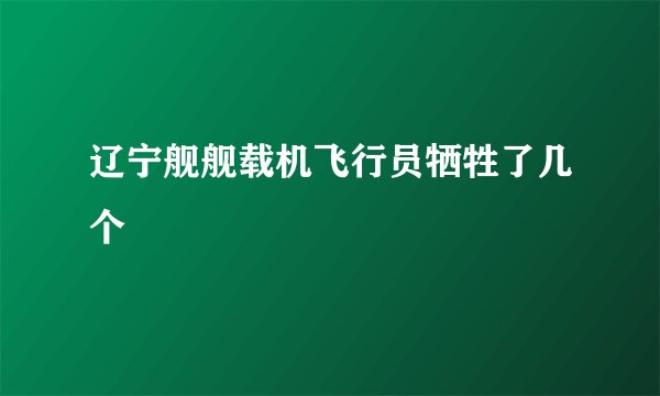 辽宁舰舰载机飞行员牺牲了几个