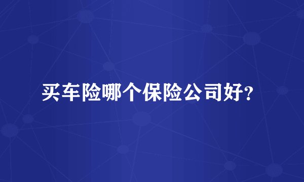 买车险哪个保险公司好？