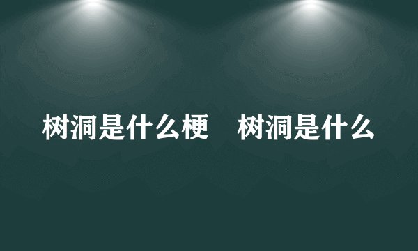 树洞是什么梗 树洞是什么