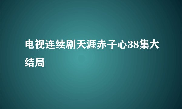 电视连续剧天涯赤子心38集大结局