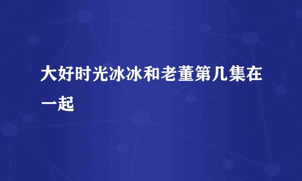大好时光冰冰和老董第几集在一起