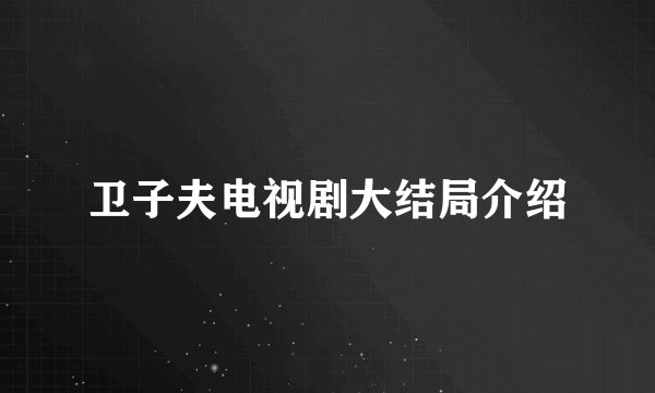 卫子夫电视剧大结局介绍